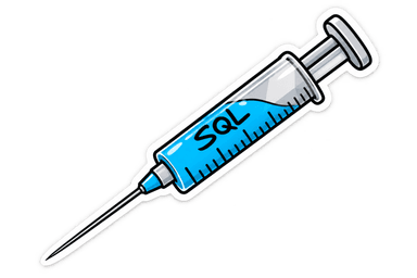 SQL injection syringe sticker